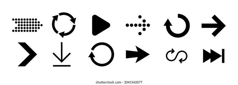 ORNAMENTAL ARROWS FOR USE IN BLACK DESIGN IN DIFFERENT STYLES 