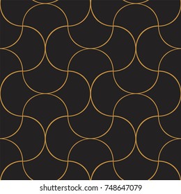 Ornamental Art Deco tiles seamless vector pattern. Abstract arabesque background.
