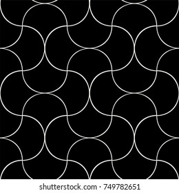 Ornamental Art Deco tiles seamless vector pattern. Abstract arabesque background.