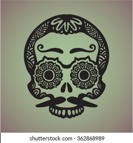 Ornamental art of a skull