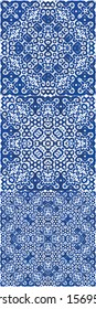Ornamental azulejo portugal tiles decor. Kitchen design. Vector seamless pattern collage. gorgeous flower folk print for linens, smartphone cases, scrapbooking, bags or T-shirts.