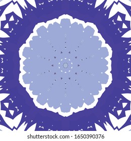 Ornamental azulejo portugal tiles decor. Vector seamless pattern collage. Universal design. Blue gorgeous flower folk print for linens, smartphone cases, scrapbooking, bags or T-shirts.