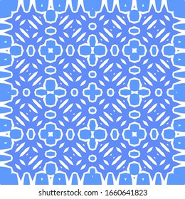 Ornamental azulejo portugal tiles decor. Fashionable design. Vector seamless pattern flyer. Blue gorgeous flower folk print for linens, smartphone cases, scrapbooking, bags or T-shirts.