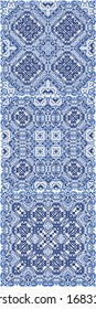 Ornamental azulejo portugal tiles decor. Graphic design. Vector seamless pattern watercolor. gorgeous flower folk print for linens, smartphone cases, scrapbooking, bags or T-shirts.