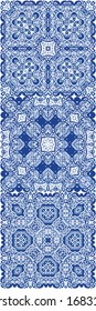 Ornamental azulejo portugal tiles decor. Universal design. Vector seamless pattern trellis. gorgeous flower folk print for linens, smartphone cases, scrapbooking, bags or T-shirts.