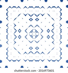 Ornamental azulejo portugal tiles decor. Vector seamless pattern trellis. Minimal design. Blue gorgeous flower folk print for linens, smartphone cases, scrapbooking, bags or T-shirts.