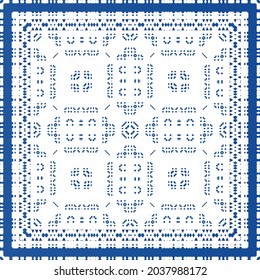 Ornamental azulejo portugal tiles decor. Fashionable design. Vector seamless pattern texture. Blue gorgeous flower folk print for linens, smartphone cases, scrapbooking, bags or T-shirts.