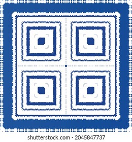Ornamental azulejo portugal tiles decor. Fashionable design. Vector seamless pattern texture. Blue gorgeous flower folk print for linens, smartphone cases, scrapbooking, bags or T-shirts.
