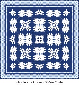 Ornamental azulejo portugal tiles decor. Graphic design. Vector seamless pattern texture. Blue gorgeous flower folk print for linens, smartphone cases, scrapbooking, bags or T-shirts.
