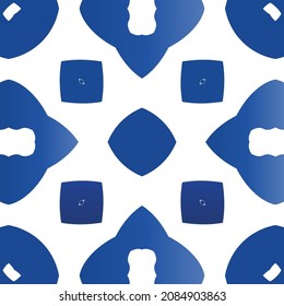 Ornamental azulejo portugal tiles decor. Stylish design. Vector seamless pattern concept. Blue gorgeous flower folk print for linens, smartphone cases, scrapbooking, bags or T-shirts.