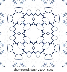 Ornamental azulejo portugal tiles decor. Fashionable design. Vector seamless pattern concept. Blue gorgeous flower folk print for linens, smartphone cases, scrapbooking, bags or T-shirts.