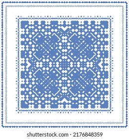 Ornamental azulejo portugal tiles decor. Fashionable design. Vector seamless pattern concept. Blue gorgeous flower folk print for linens, smartphone cases, scrapbooking, bags or T-shirts.