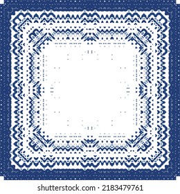 Ornamental azulejo portugal tiles decor. Vector seamless pattern watercolor. Bathroom design. Blue gorgeous flower folk print for linens, smartphone cases, scrapbooking, bags or T-shirts.