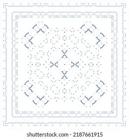 Ornamental azulejo portugal tiles decor. Vector seamless pattern watercolor. Bathroom design. Blue gorgeous flower folk print for linens, smartphone cases, scrapbooking, bags or T-shirts.