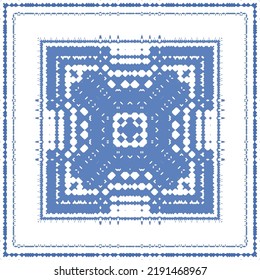 Ornamental azulejo portugal tiles decor. Fashionable design. Vector seamless pattern concept. Blue gorgeous flower folk print for linens, smartphone cases, scrapbooking, bags or T-shirts.