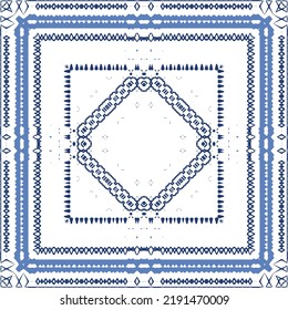 Ornamental azulejo portugal tiles decor. Fashionable design. Vector seamless pattern concept. Blue gorgeous flower folk print for linens, smartphone cases, scrapbooking, bags or T-shirts.