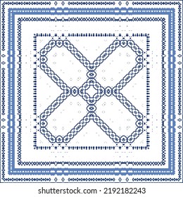 Ornamental azulejo portugal tiles decor. Fashionable design. Vector seamless pattern concept. Blue gorgeous flower folk print for linens, smartphone cases, scrapbooking, bags or T-shirts.