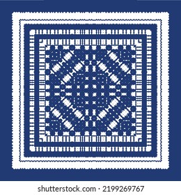 Ornamental azulejo portugal tiles decor. Hand drawn design. Vector seamless pattern collage. Blue gorgeous flower folk print for linens, smartphone cases, scrapbooking, bags or T-shirts.