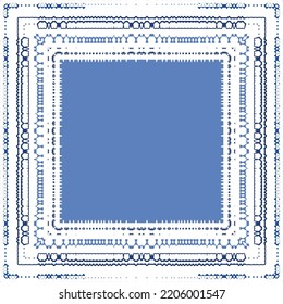 Ornamental azulejo portugal tiles decor. Fashionable design. Vector seamless pattern concept. Blue gorgeous flower folk print for linens, smartphone cases, scrapbooking, bags or T-shirts.