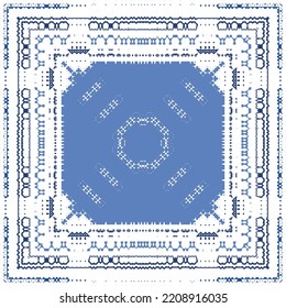 Ornamental azulejo portugal tiles decor. Fashionable design. Vector seamless pattern concept. Blue gorgeous flower folk print for linens, smartphone cases, scrapbooking, bags or T-shirts.