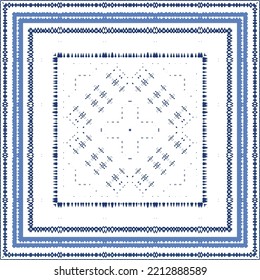 Ornamental azulejo portugal tiles decor. Fashionable design. Vector seamless pattern concept. Blue gorgeous flower folk print for linens, smartphone cases, scrapbooking, bags or T-shirts.