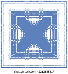 Ornamental azulejo portugal tiles decor. Fashionable design. Vector seamless pattern concept. Blue gorgeous flower folk print for linens, smartphone cases, scrapbooking, bags or T-shirts.