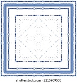 Ornamental azulejo portugal tiles decor. Fashionable design. Vector seamless pattern concept. Blue gorgeous flower folk print for linens, smartphone cases, scrapbooking, bags or T-shirts.