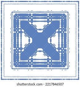 Ornamental azulejo portugal tiles decor. Fashionable design. Vector seamless pattern concept. Blue gorgeous flower folk print for linens, smartphone cases, scrapbooking, bags or T-shirts.