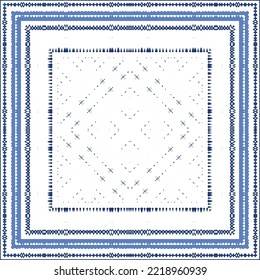 Ornamental azulejo portugal tiles decor. Fashionable design. Vector seamless pattern concept. Blue gorgeous flower folk print for linens, smartphone cases, scrapbooking, bags or T-shirts.