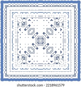 Ornamental azulejo portugal tiles decor. Fashionable design. Vector seamless pattern concept. Blue gorgeous flower folk print for linens, smartphone cases, scrapbooking, bags or T-shirts.