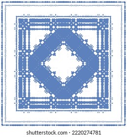 Ornamental azulejo portugal tiles decor. Fashionable design. Vector seamless pattern concept. Blue gorgeous flower folk print for linens, smartphone cases, scrapbooking, bags or T-shirts.