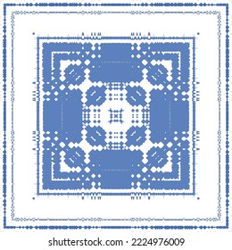 Ornamental azulejo portugal tiles decor. Fashionable design. Vector seamless pattern concept. Blue gorgeous flower folk print for linens, smartphone cases, scrapbooking, bags or T-shirts.
