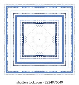 Ornamental azulejo portugal tiles decor. Fashionable design. Vector seamless pattern concept. Blue gorgeous flower folk print for linens, smartphone cases, scrapbooking, bags or T-shirts.