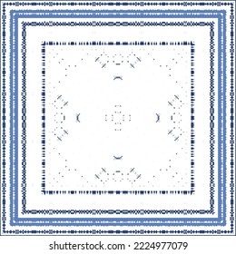 Ornamental azulejo portugal tiles decor. Fashionable design. Vector seamless pattern concept. Blue gorgeous flower folk print for linens, smartphone cases, scrapbooking, bags or T-shirts.