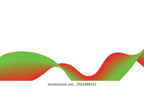 ornamental background with abstract waves with green and red colors