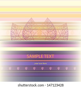 Ornamental background with art autumn leaves. Layered vector.