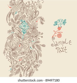 Ornamental background with birds