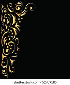 ornamental background, black and gold