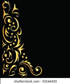 ornamental background, black and gold