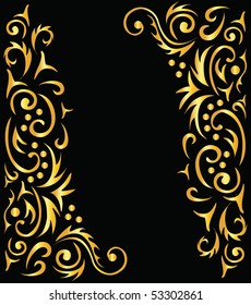 ornamental background, black and gold
