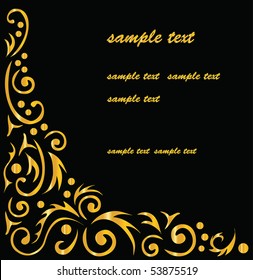 ornamental background, black and gold