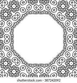 Ornamental background. Can be used as card design or frame. Vector
