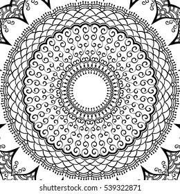 Fondo fundamental para colorear el libro Ilustración vectorial en blanco y negro