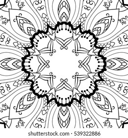 Fondo fundamental para colorear el libro Ilustración vectorial en blanco y negro