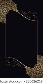 ornamental background  decorated with gold mandala