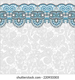 ornamental background with flower ribbon, stripe pattern, greeting card, vector illustration