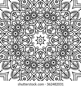 Ornamental background. Round pattern. Vector art