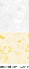 Ornamental backgrounds with butterflies. Vector