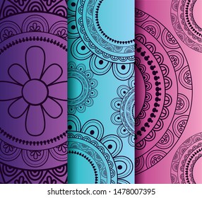 ornamental banner vintage mandala template vector illustration