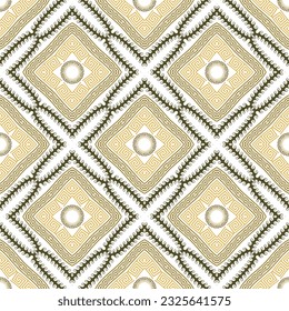 Ornamental beautiful ethnic greek style vector seamless pattern. Modern patterned elegant background. Geometric repeat backdrop. Trendy ornaments with greek key meanders, waves, rhombus, circles.